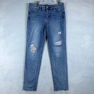 White House Black Market Girlfriend Jeans Distressed Everyday Soft Womens Blue 4